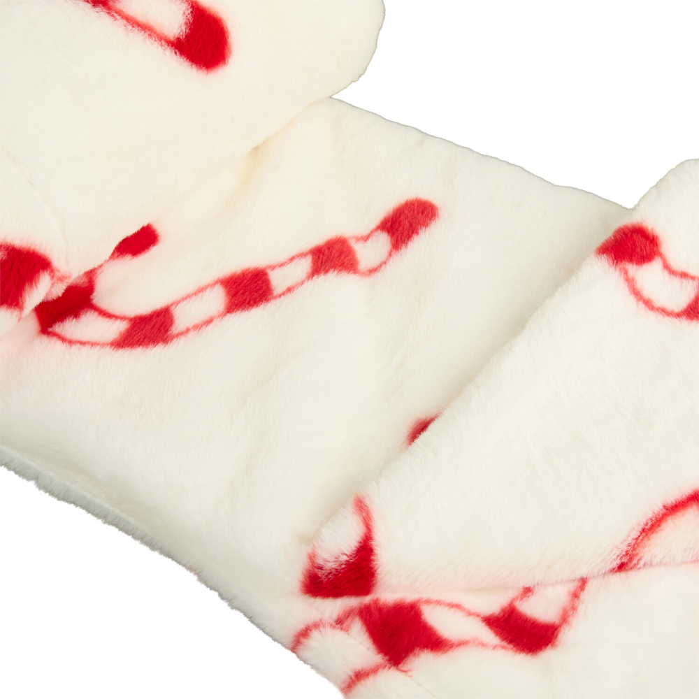 Candy Cane Faux Fur Throw Image 4