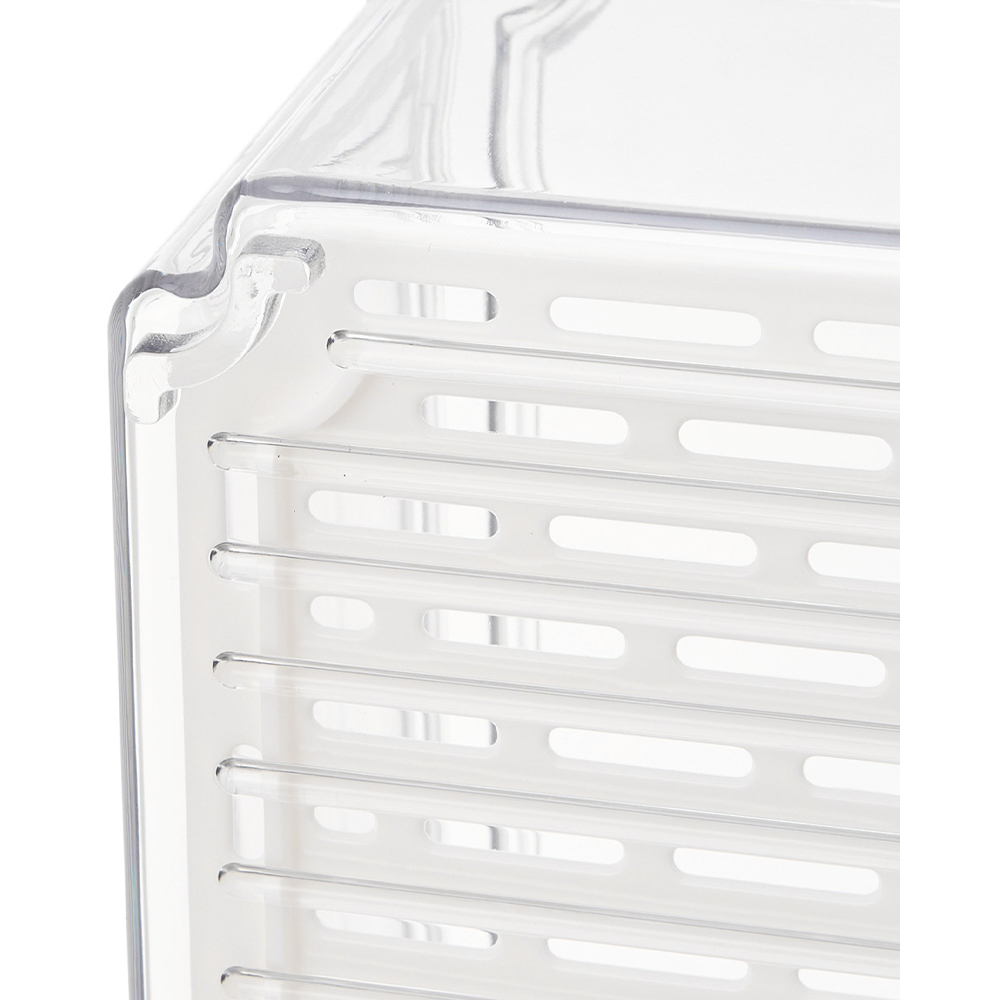 Living and Home Clear Stackable Fridge Organiser Storage Box Set with Draining Board 10 Pack Image 5