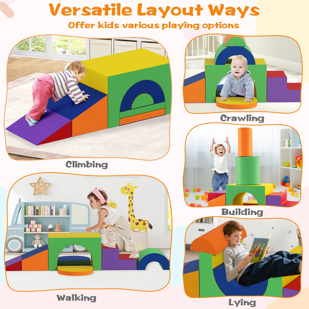 Costway Colourful Foam Climbing Indoor Block Set 7 Piece Image 5