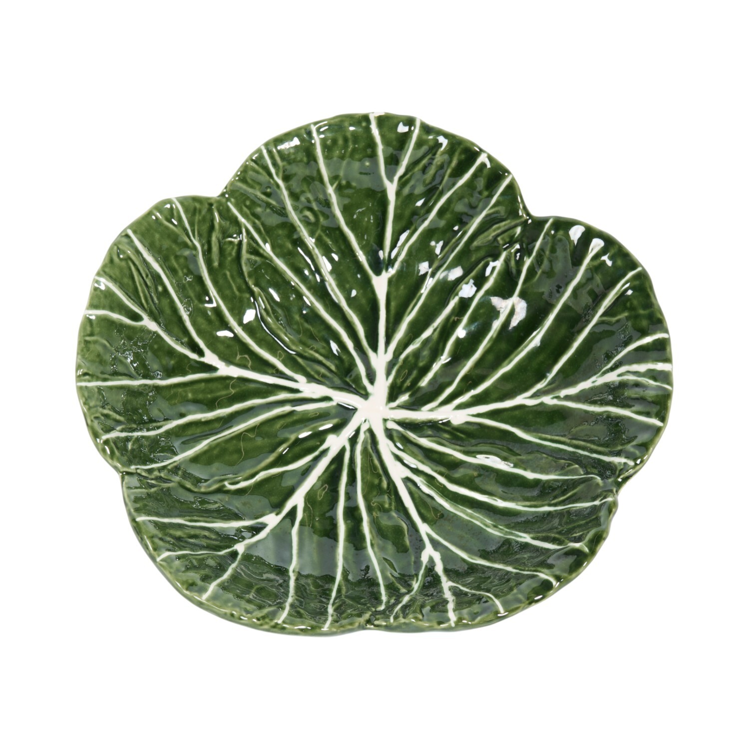 Embossed Cabbage Leaf Bowl Green Image 2