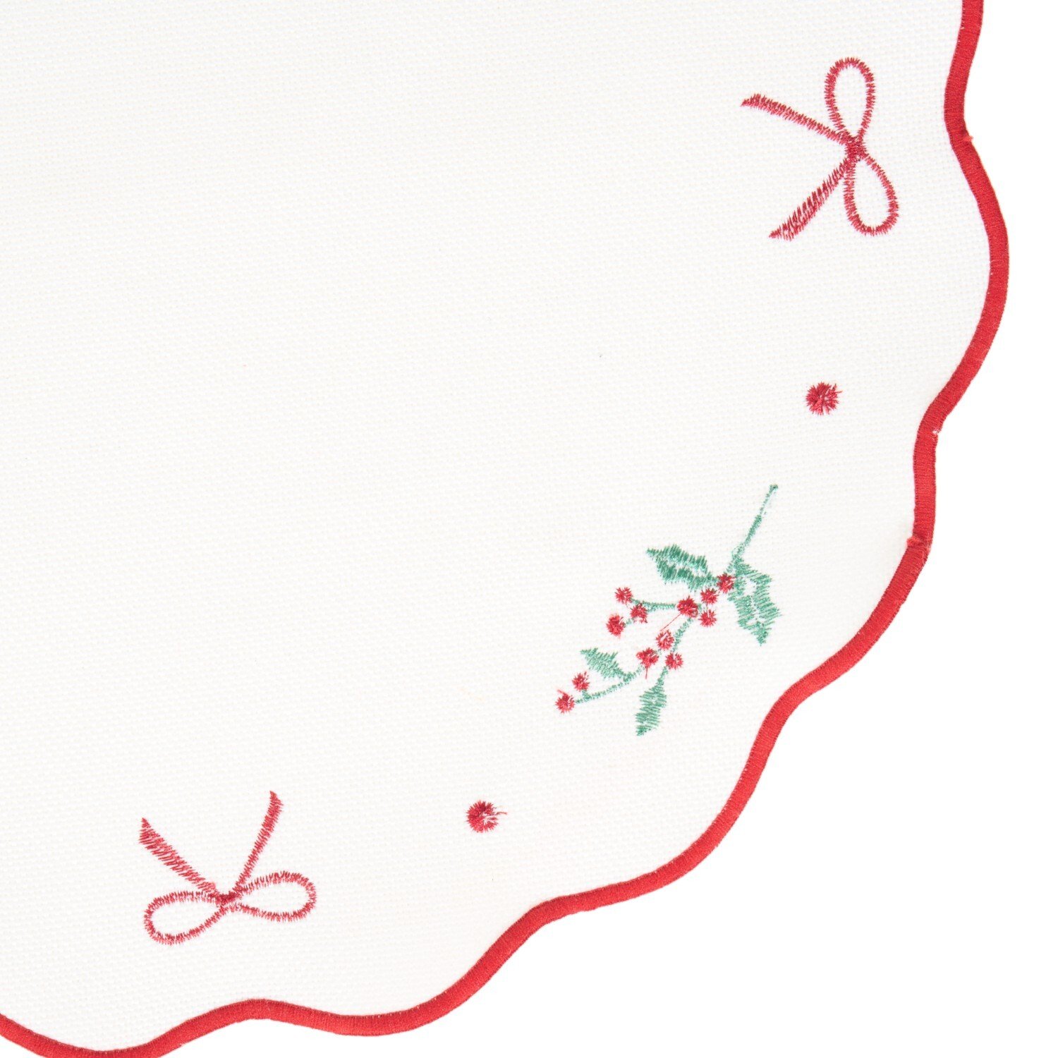 Pack of 2 Scalloped Edge Embroidered Placemats White Image 2