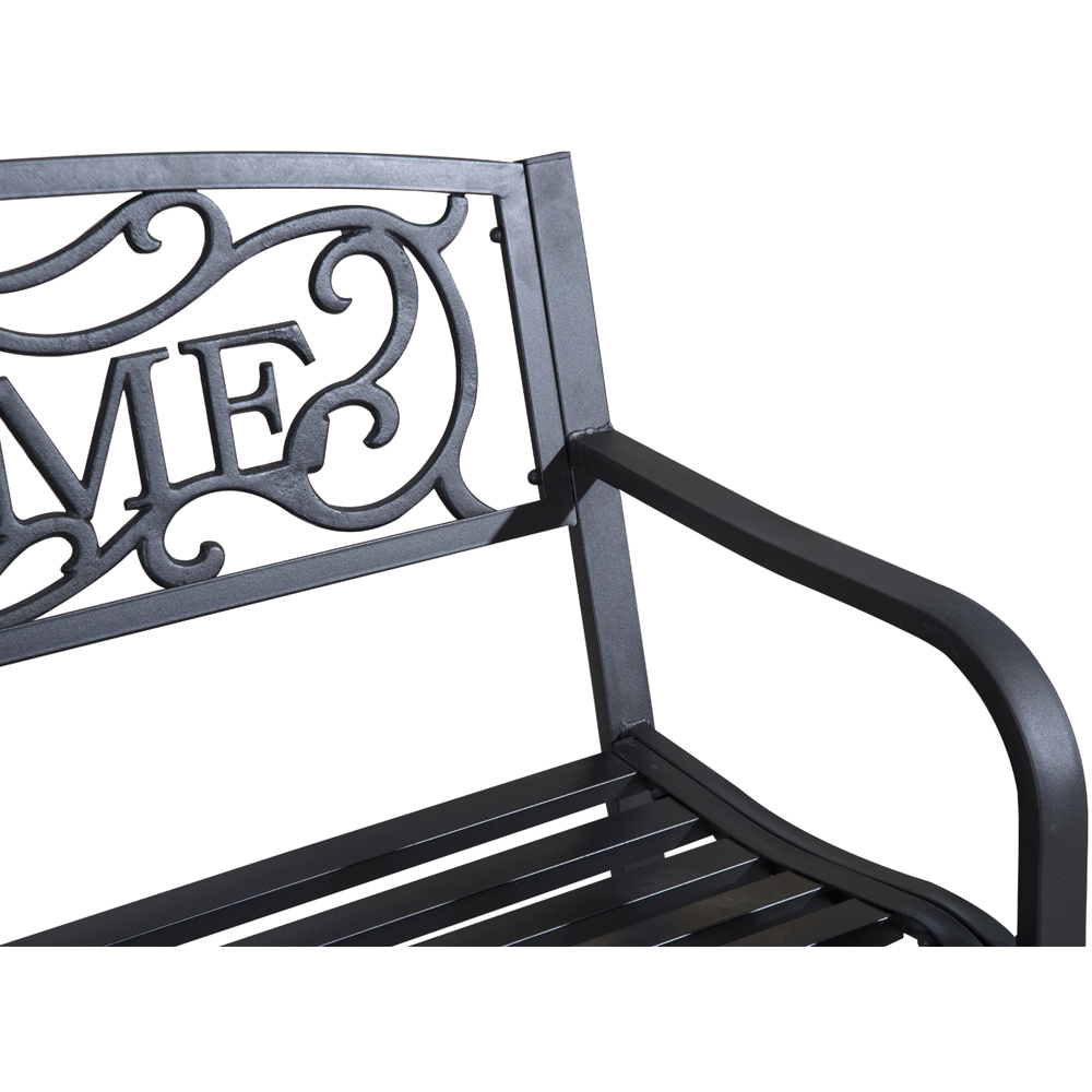 Outsunny 2 Seater Welcome Metal Bench Image 3