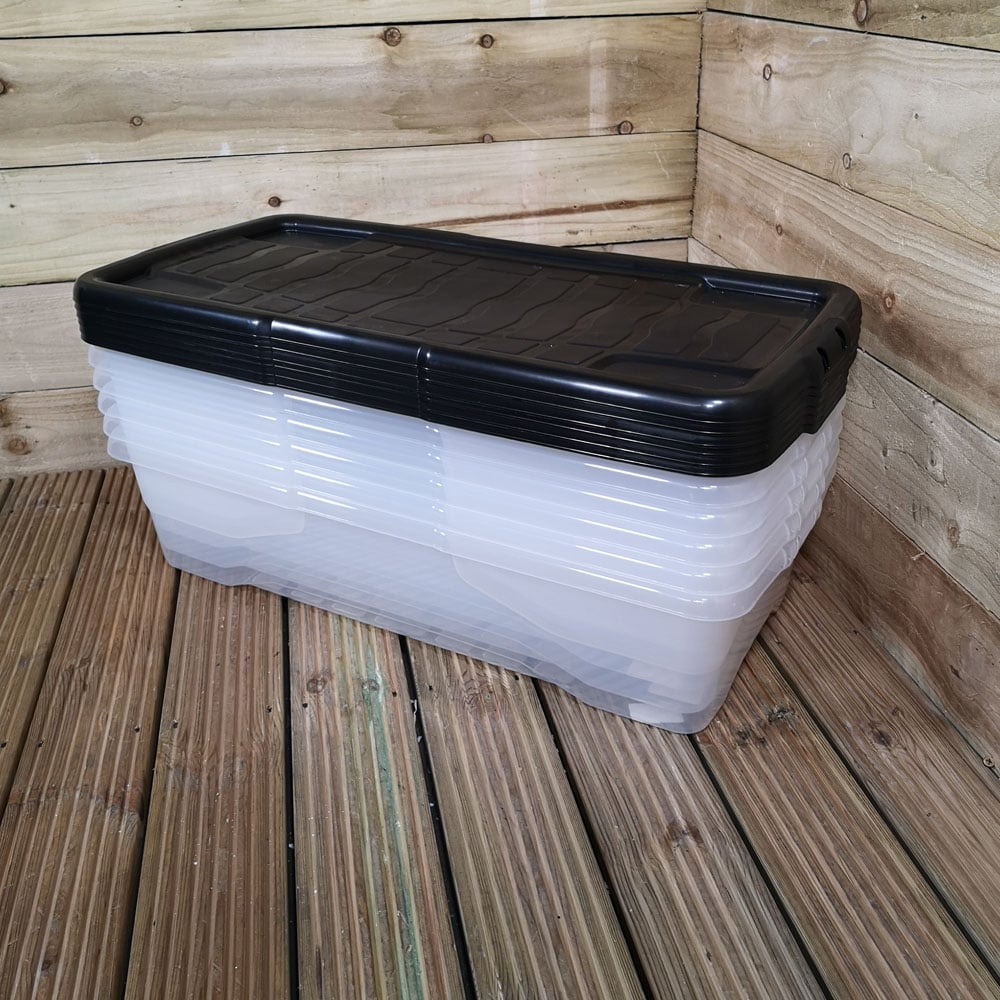 Samuel Alexander 42L Under Bed Storage Box with Lid 6 Pack Image 2