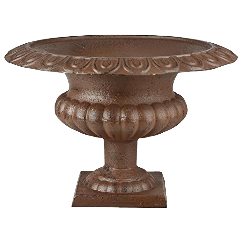 Fallen Fruits Brown Cast Iron Low French Urn Planter 30cm Image