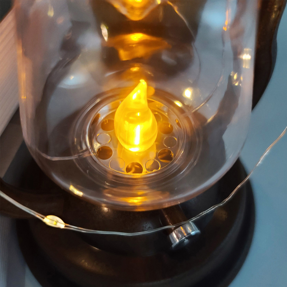 Avilo Warm White LED Solar Vintage Hanging Lantern Image 3