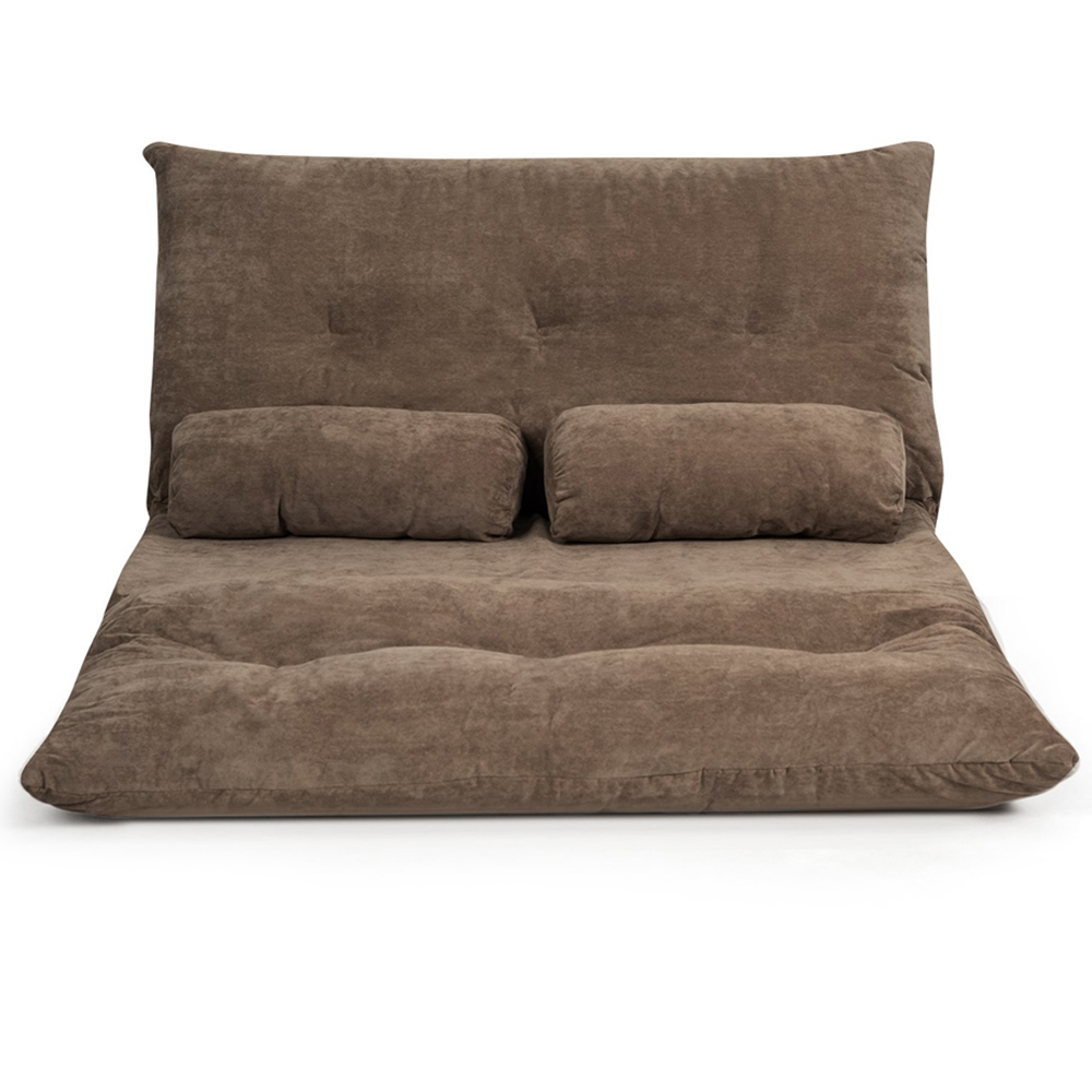 Costway Coffee Convertible Floor Sofa Bed with Waist Pillows Image 3