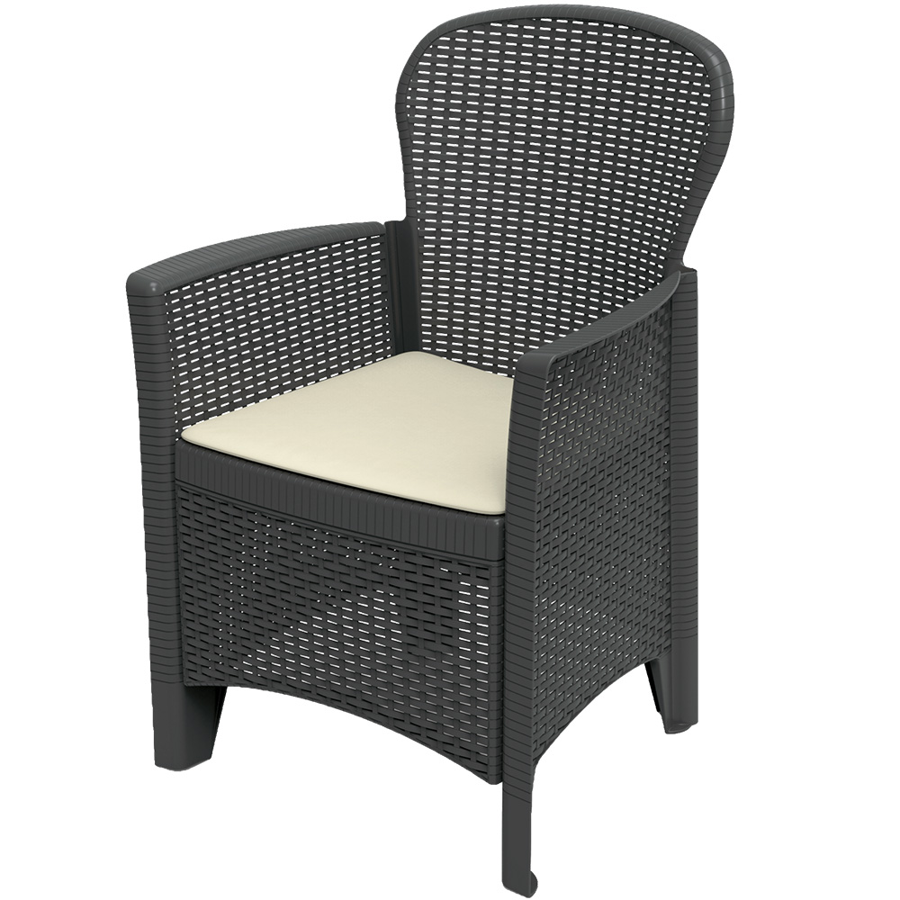 Outdoor Living Campania Rattan 4 Seater Garden Dining Set Grey Image 4