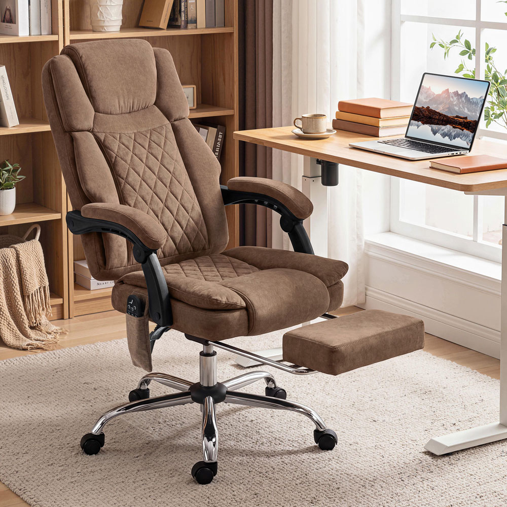 Portland Brown Massage and Heat Office Chair Image 3