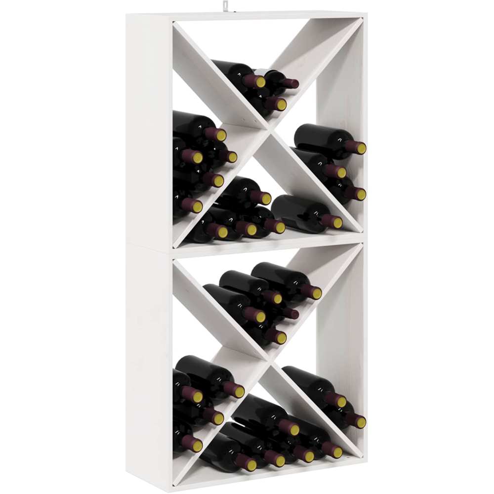 vidaXL 4 Shelf White Freestanding Wine Rack Set of 2 Image 5