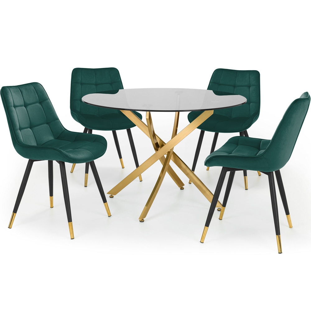 Julian Bowen Montero Metal and Glass 4 Seater Round Dining Table Image 8