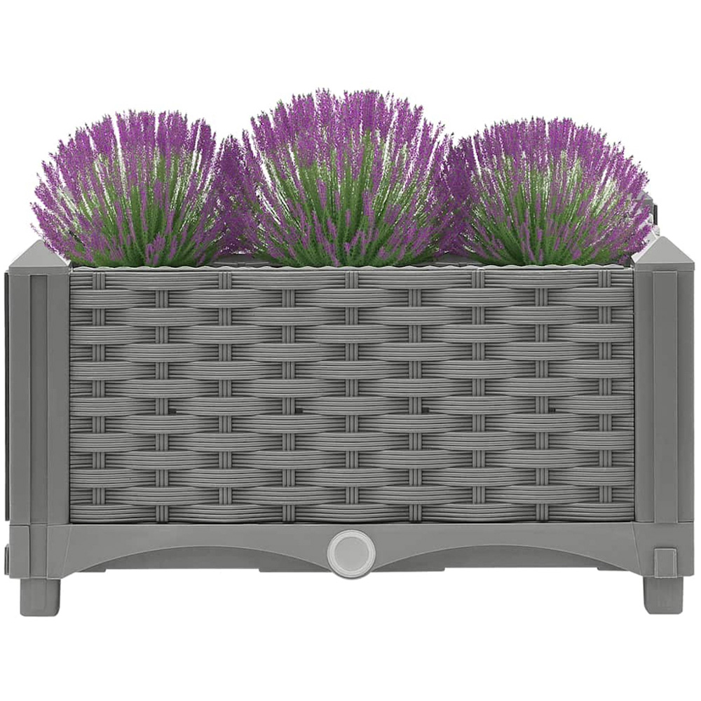 vidaXL Grey Polypropylene Raised Garden Bed 23 x 40 x 40cm Image 5