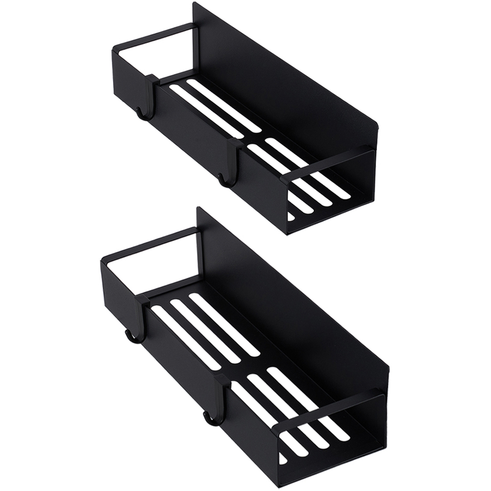 Living and Home 2-Piece Large Black Magnetic Storage Rack Set Image 3