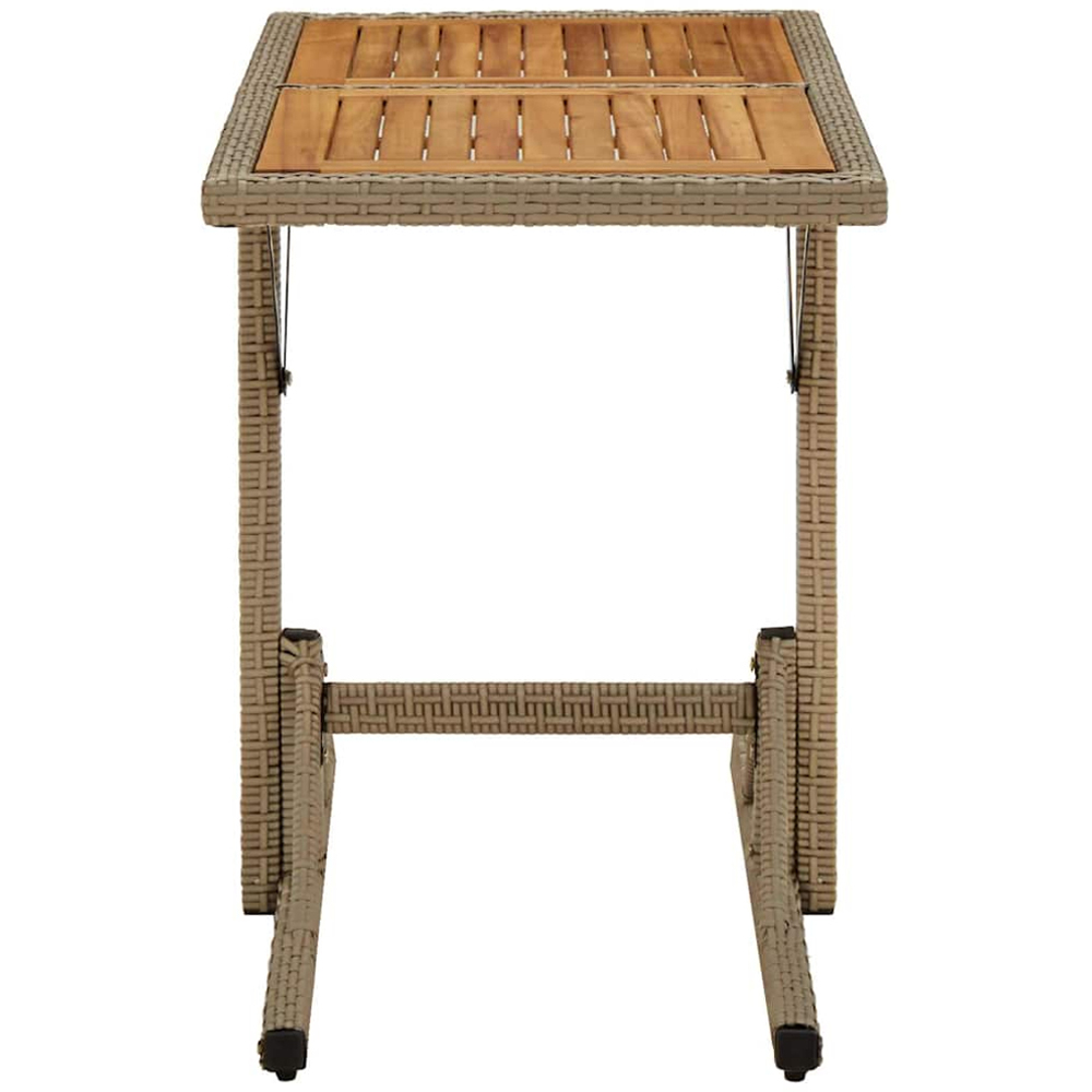 vidaXL 4 Seater Acacia Wood Rectangular Outdoor Dining Table Beige Image 3