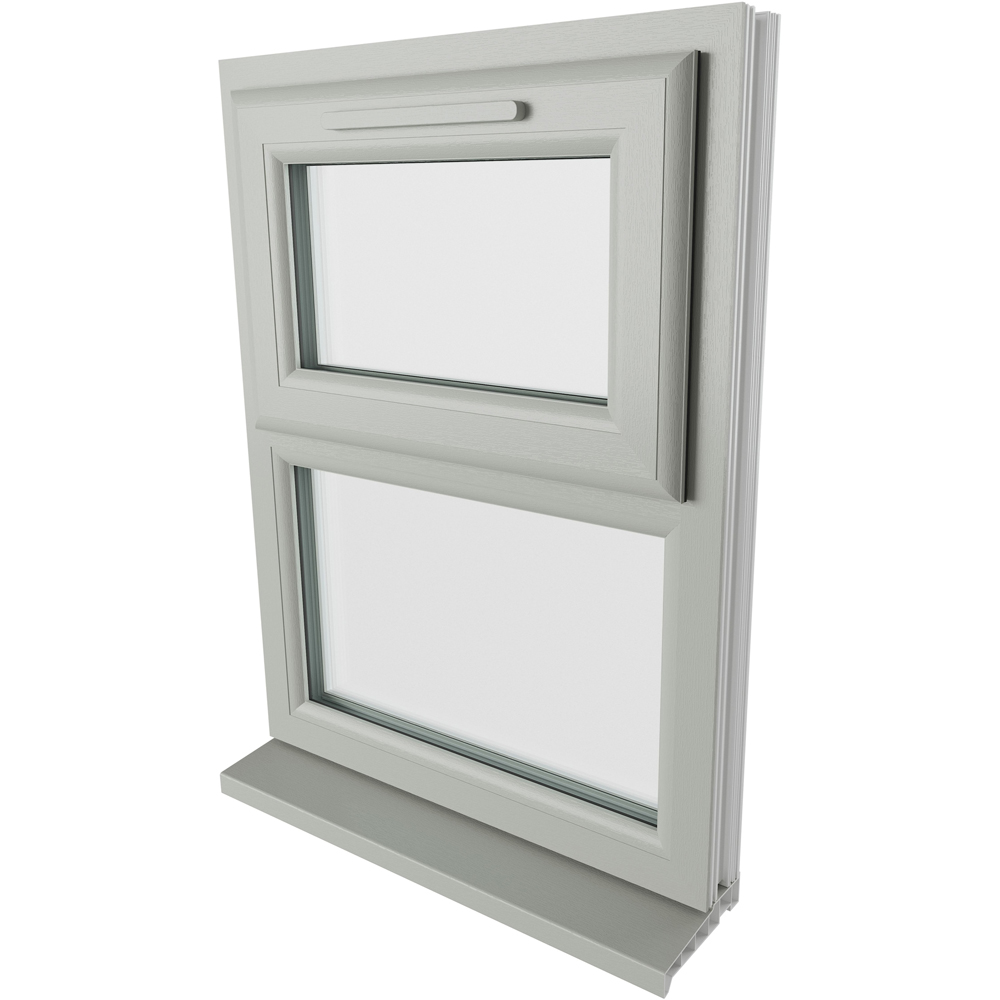 Crystal Agate and White Top Hung Over Fixed Light Clear Triple Glazed Window 905 x 965mm Image 3