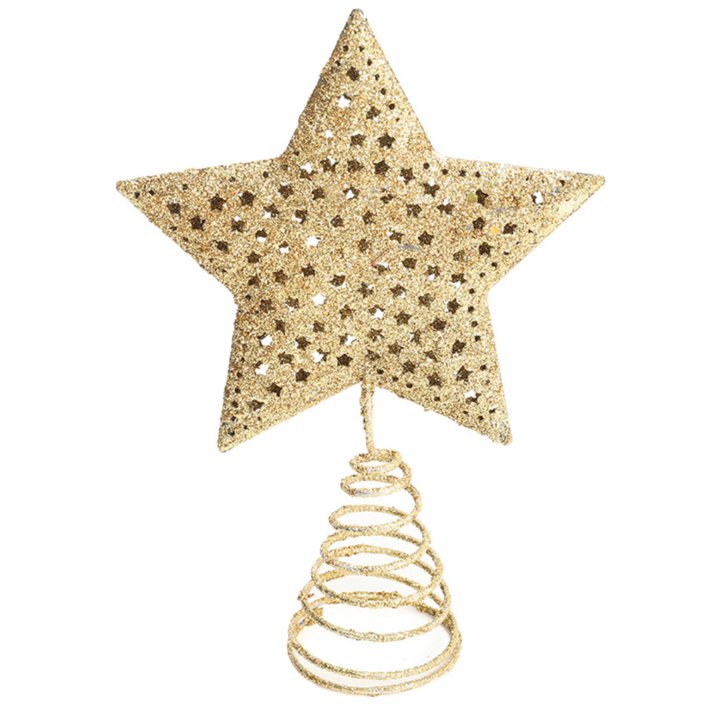 Living and Home Gold Glitter Star Christmas Tree Topper 16 x 12cm Image 1