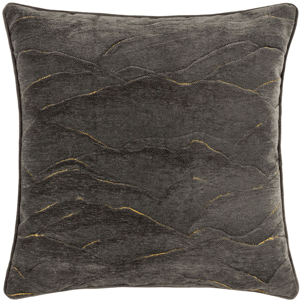 Paoletti Stratus Charcoal Jacquard Cushion Image 1