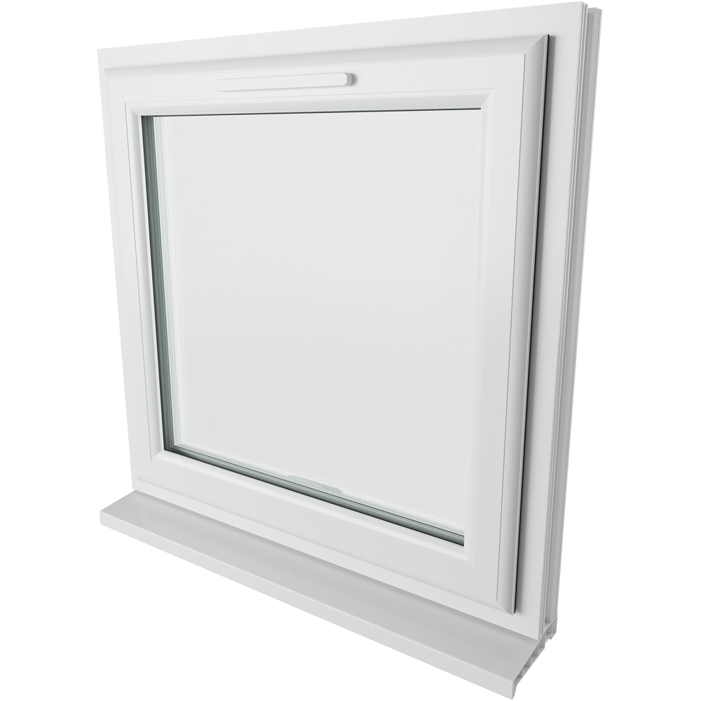 Crystal uPVC Double Glazed Window Top Hung Opener White Clear Glass 610x610mm Image 9