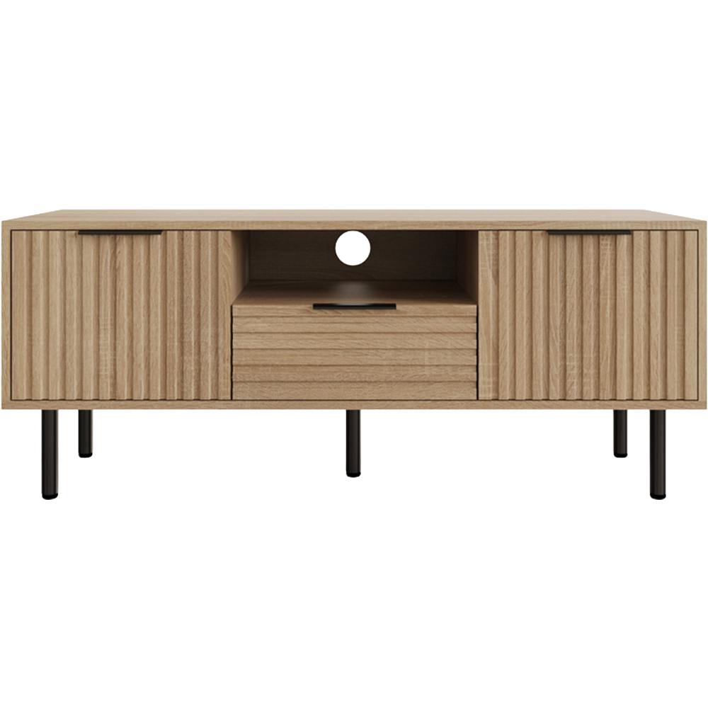 GFW Nervata Single Drawer 2 Door Oak TV Unit Image 4