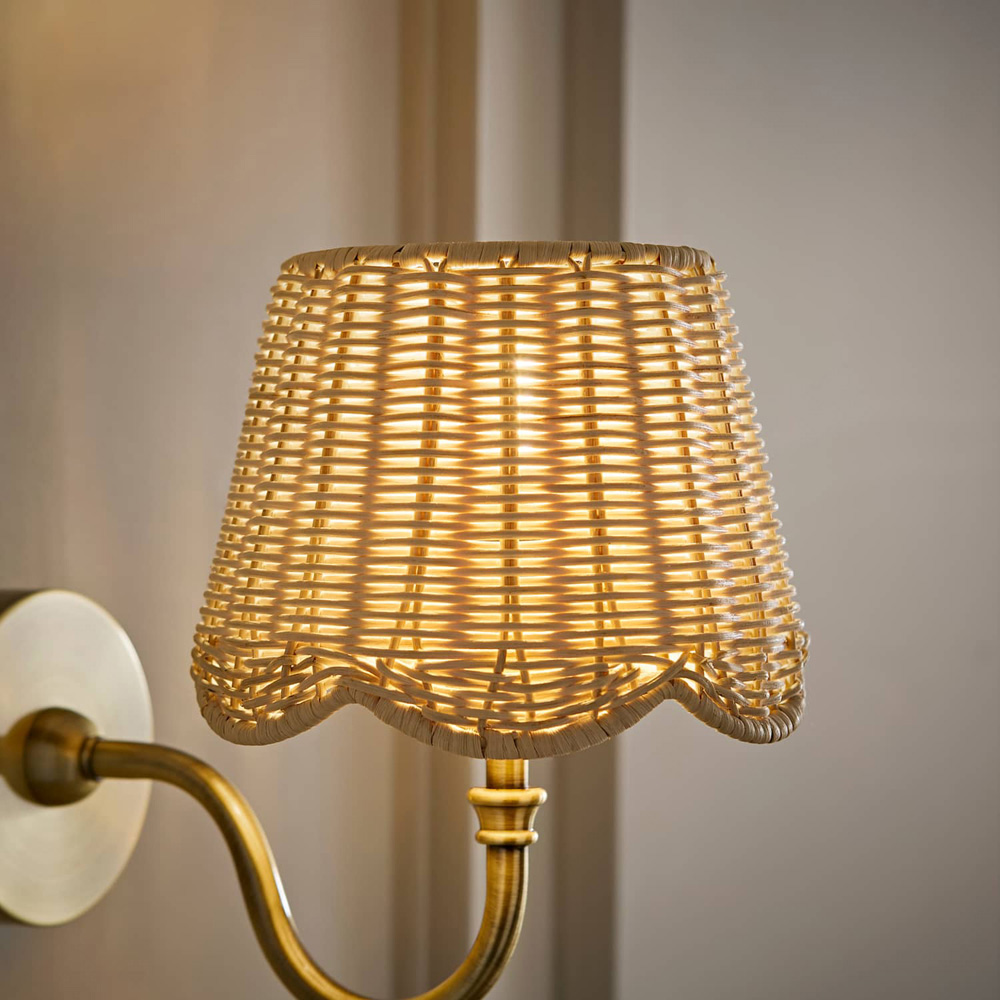 ValueLights Rita Extra Small Natural Rattan Tapered Easy Fit Lamp Shade Image 6