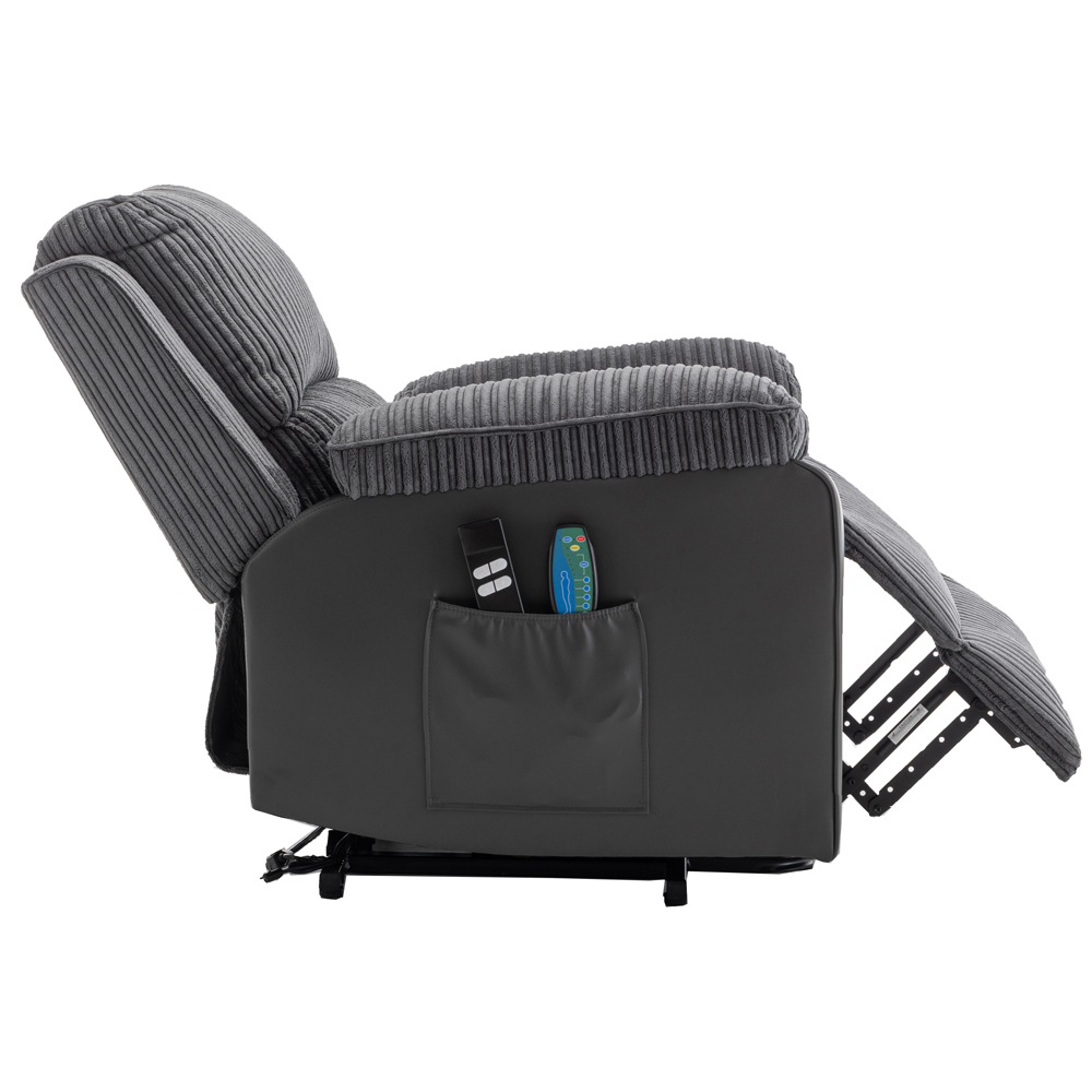Furniture One Grey Electric Rise Recliner Armchair with Massager Image 4
