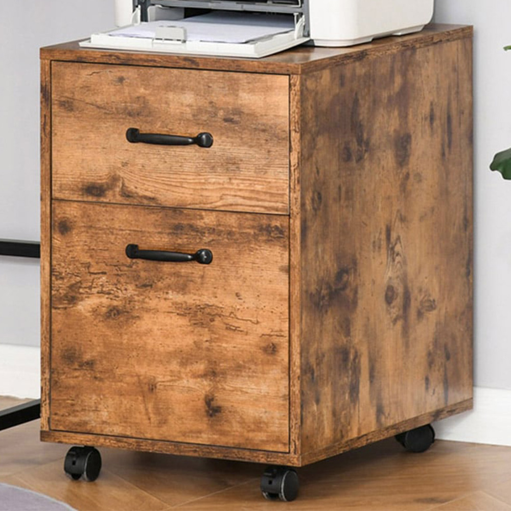 Vinsetto Brown 2-Tier Filing Cabinet Image 1