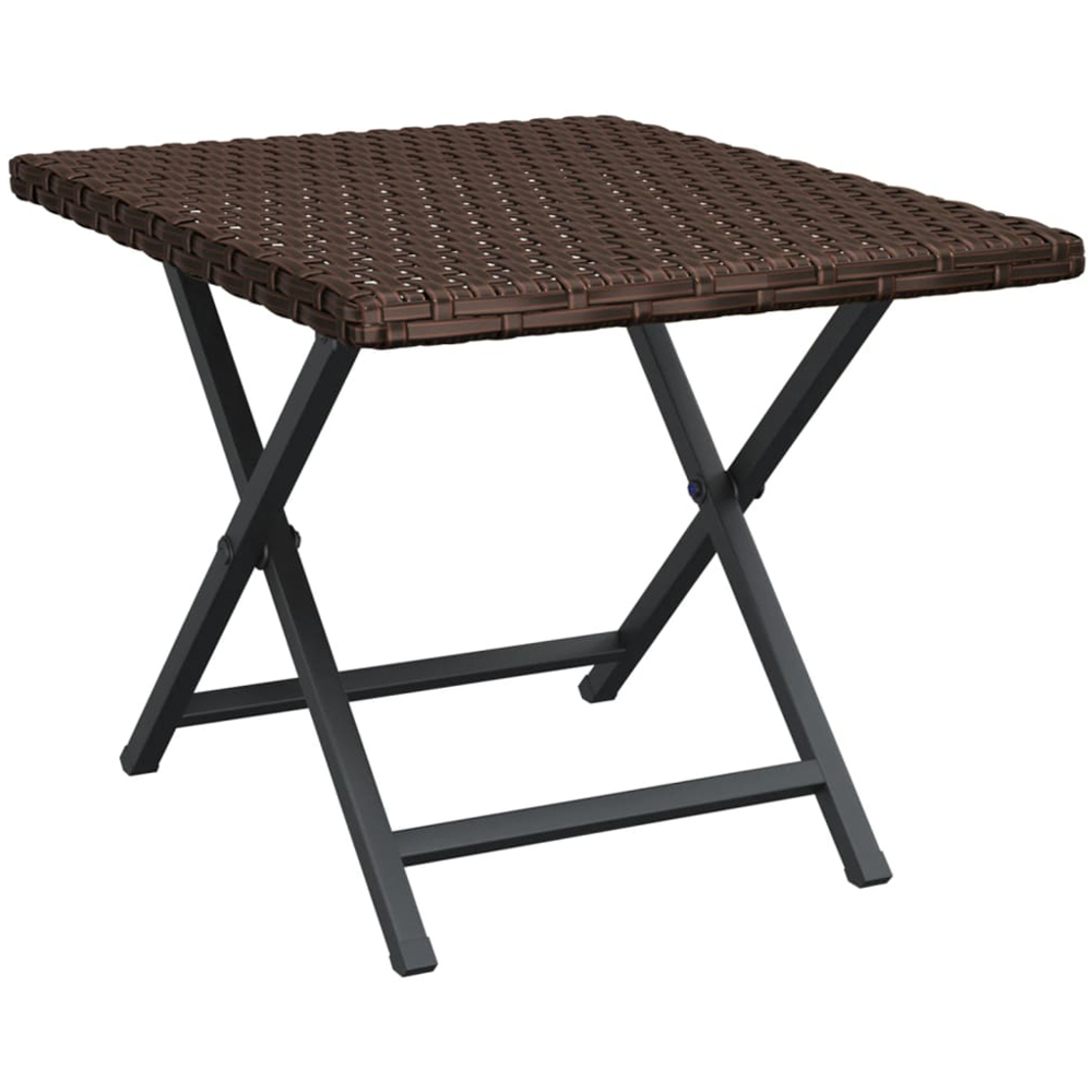 vidaXL Brown Polyrattan Foldable Garden Table Image 2