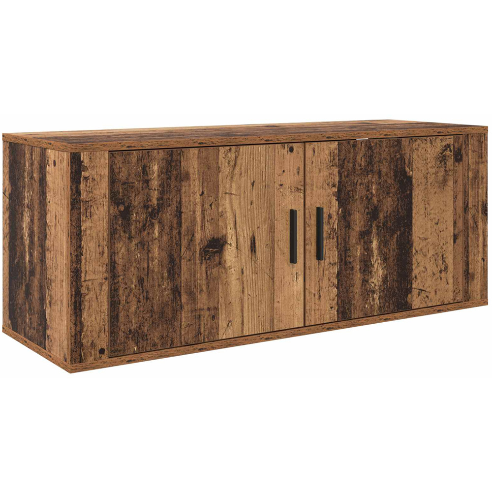 vidaXL 2 Door Old Wood Wall Mounted Wide TV Unit Set of 2 Image 5