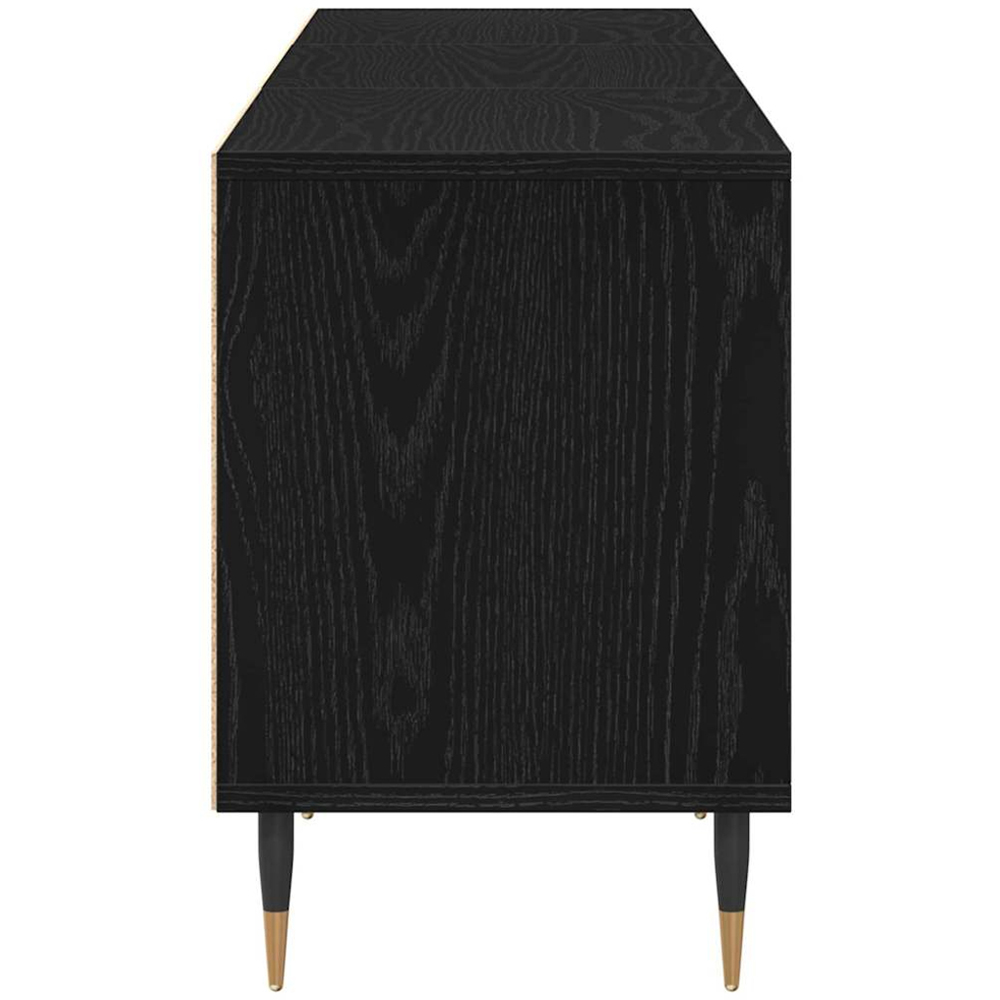 vidaXL 3 Door 3 Shelf Black Oak TV Cabinet Image 8