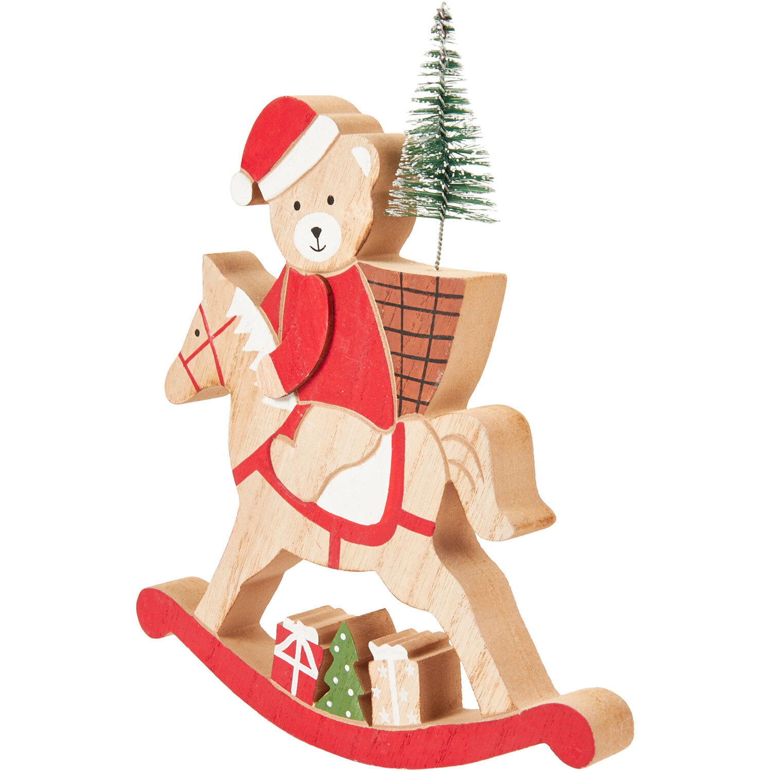 Wooden Bear on Rocking Horse Decoration Image 2