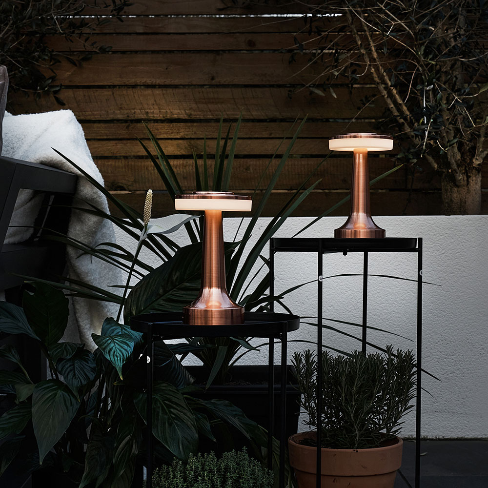 ValueLights Talence 2 Pack Copper LED Table Lamp Image 2