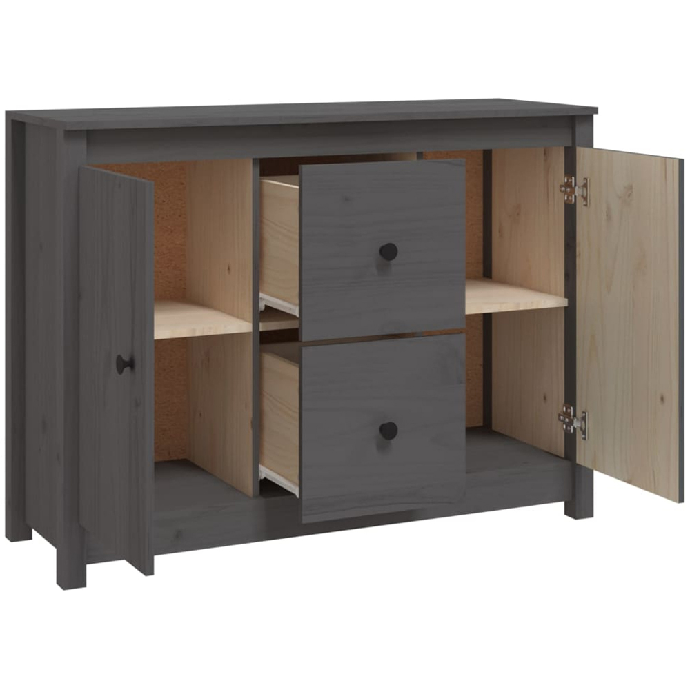 vidaXL 2 Door 2 Drawer Grey Wooden Sideboard Image 5