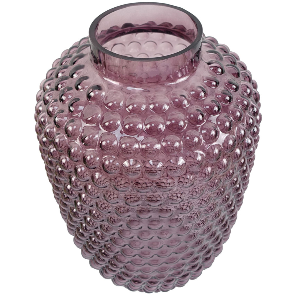 Botanik Mulberry Purple Bubble Glass Vase 30cm Image 3