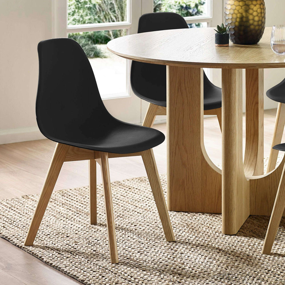 Julian Bowen Agatha Set of 2 Black Plastic Dining Chair Image 8