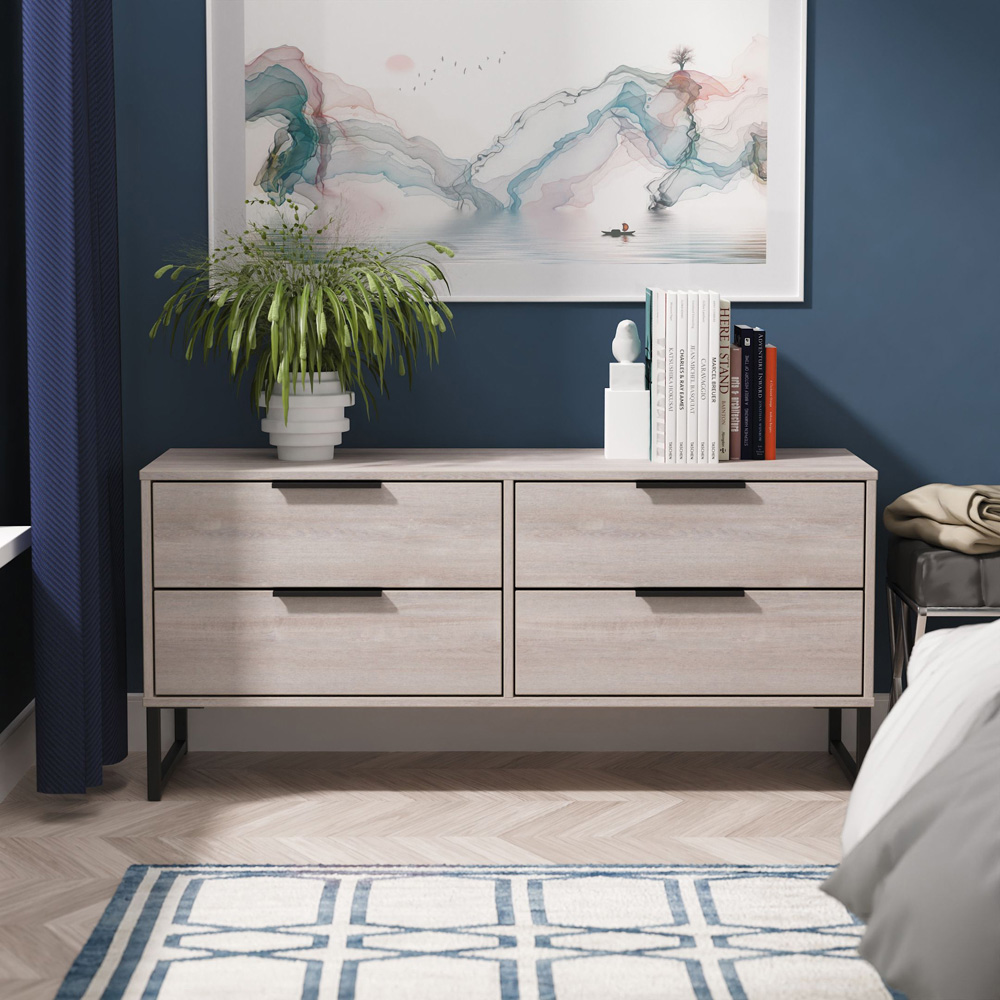 Crowndale Hong Kong 4 Drawer Grey Oak Bed Box Ready Assembled Image 7