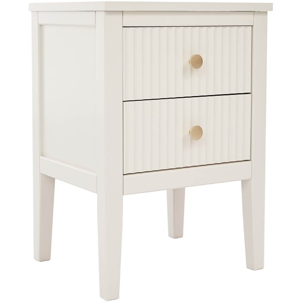 Bellaria 2 Drawer White Bedside Table Image 2