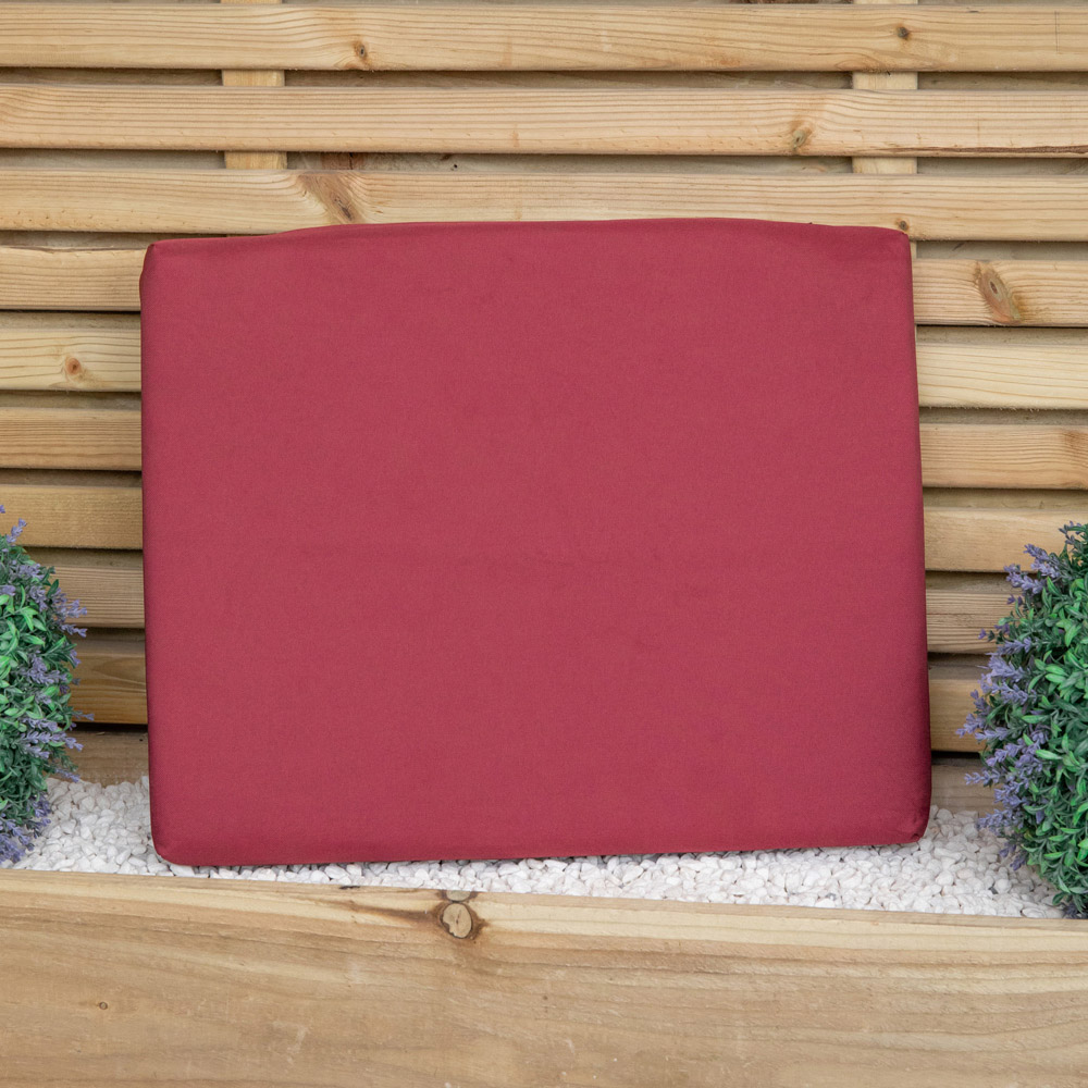 Samuel Alexander Single Seater Burgundy Wooden Garden Chair Cushion Base 52 x 41cm Image 4