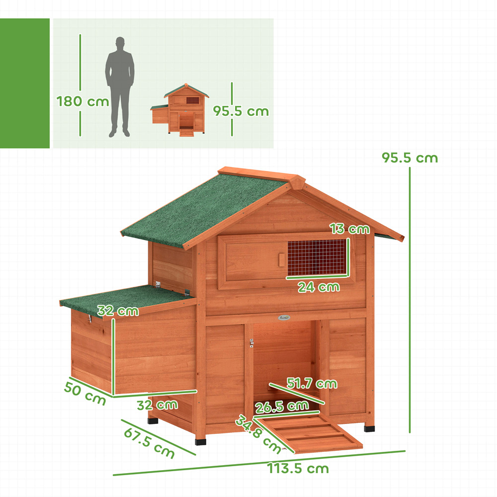 PawHut Chicken Coop with Nesting Box and Pull-Out Tray Image 9
