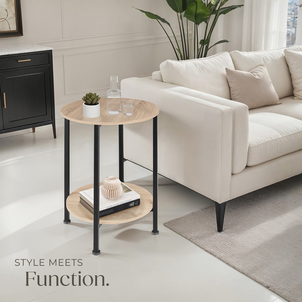 Tectake Ballina Single Shelf Sonoma Oak Bedside Table Image 8