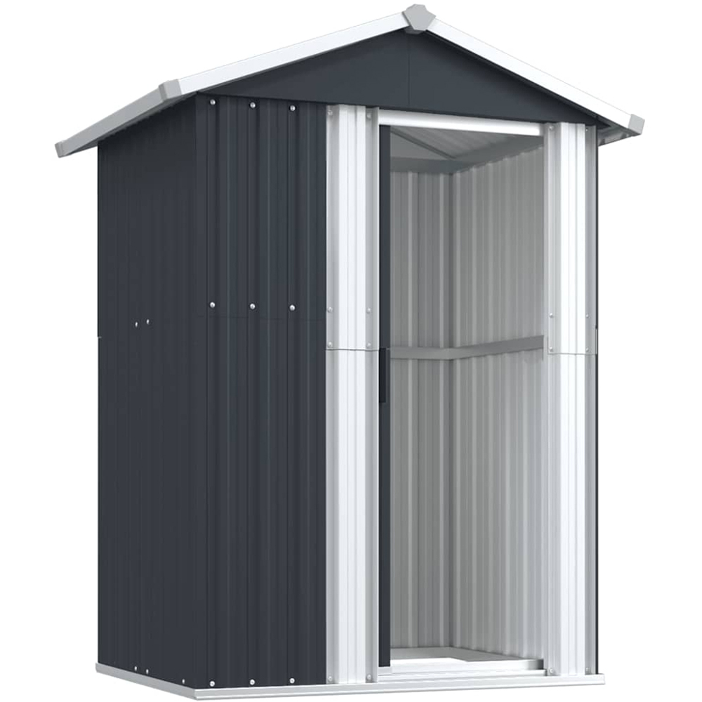 vidaXL 4.1 x 3.2ft Anthracite Galvanised Steel Apex Garden Shed Image 4