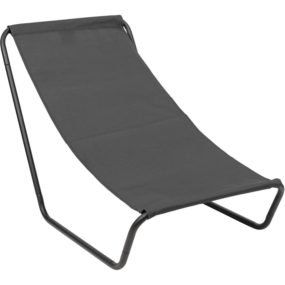 Harbour Housewares Matt Black and Black Folding Beach Lounger Image 2