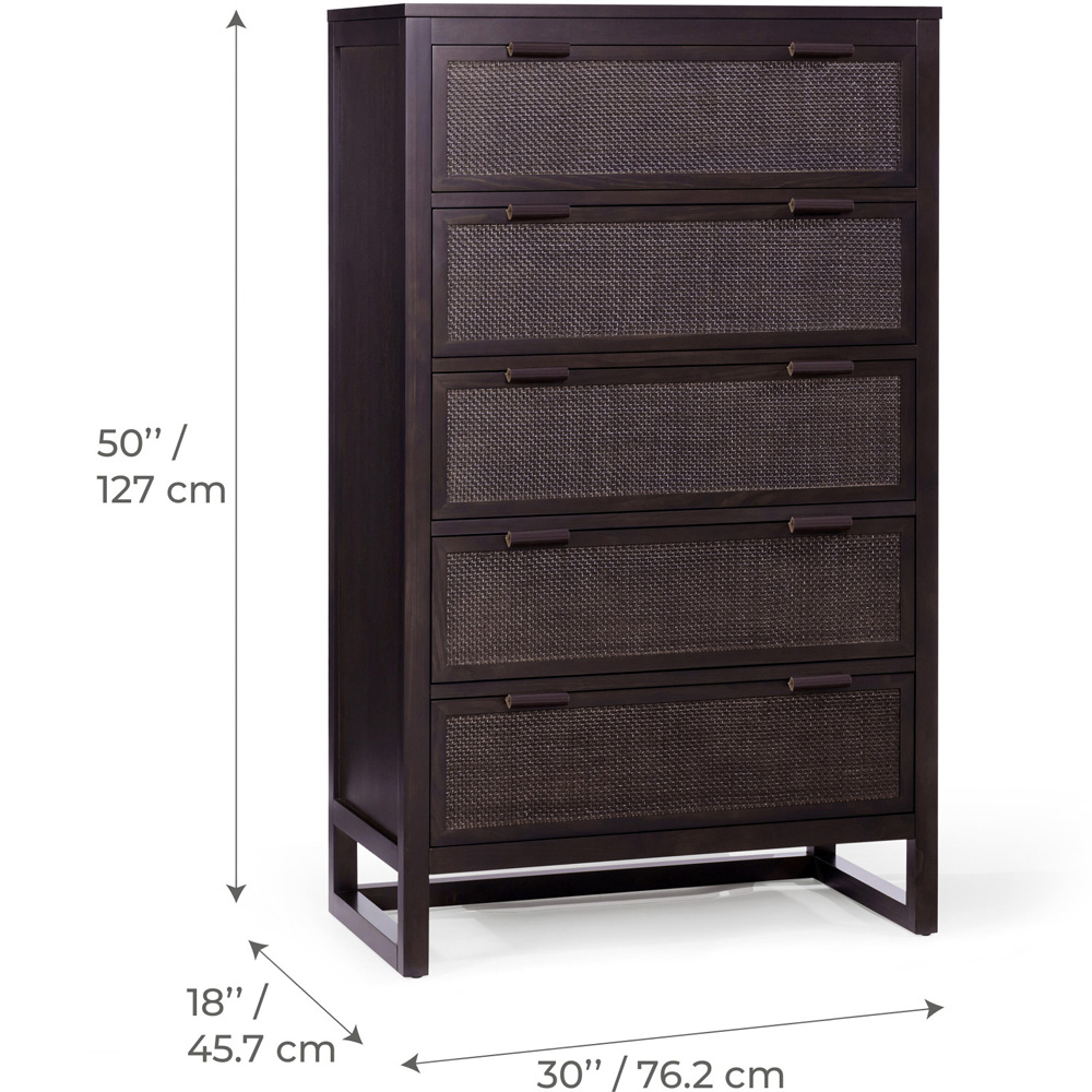 Teamson Home Hatteras 5 Drawer Espresso Dresser Image 9