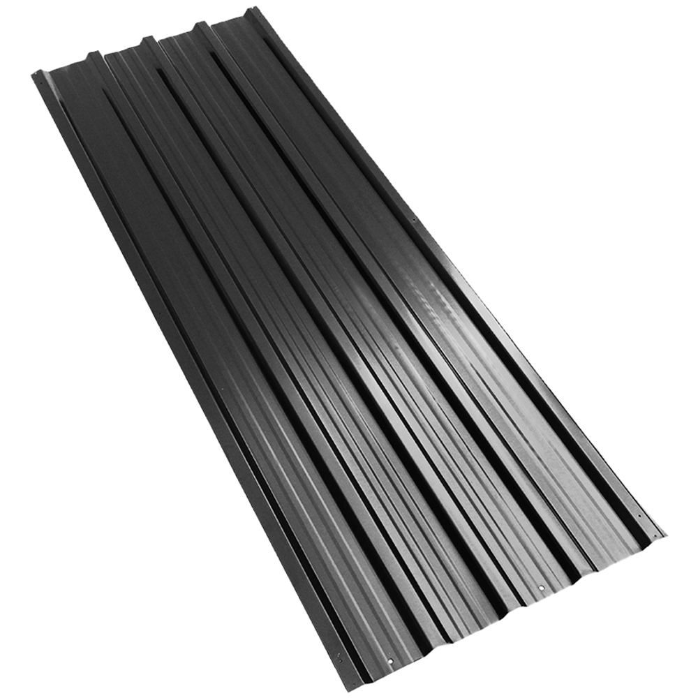 Living and Home 6 Piece Charcoal Zinc Steel Corrugated Pre Drilled Roof Panel 45 x 129cm Image 1