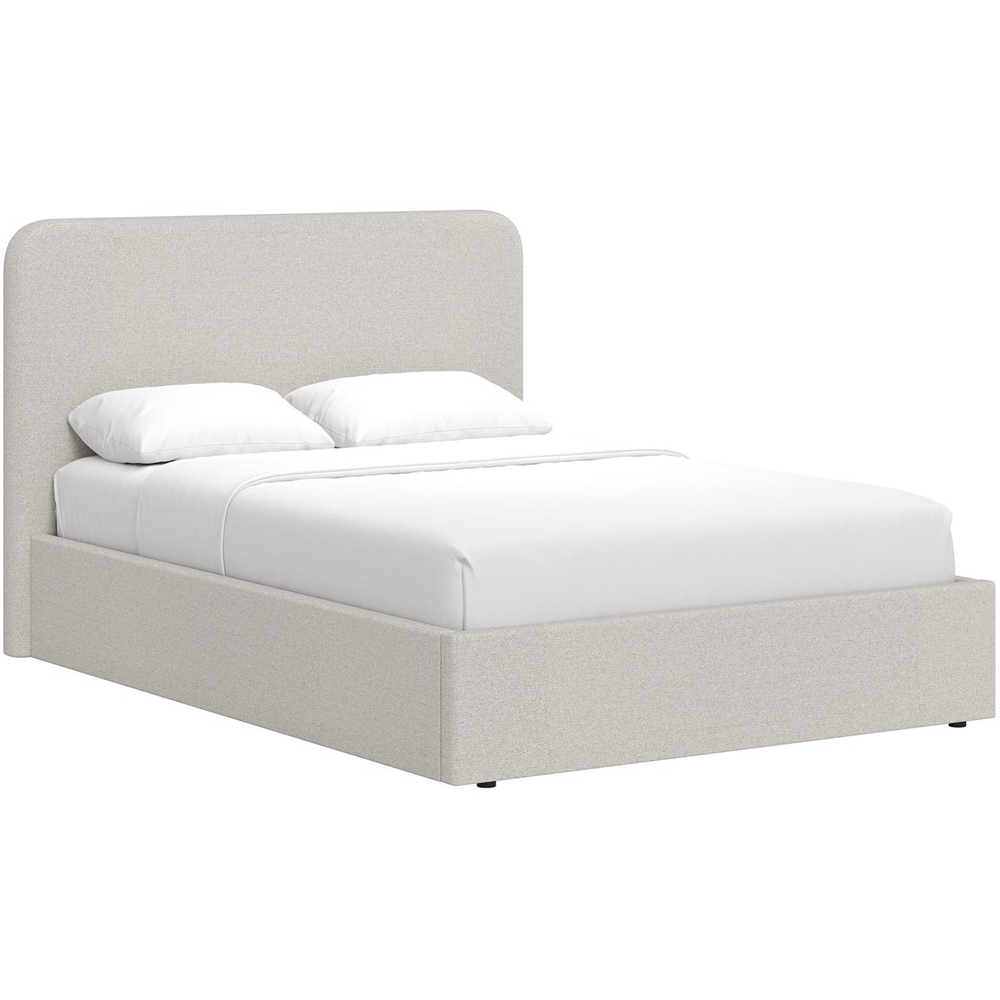 FWStyle Small Double Beige Upholstered Lift Up Ottoman Bed Frame Image 2