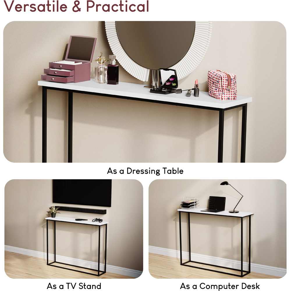 VIDA DESIGNS White and Black Metal Leg Console Table Image 6