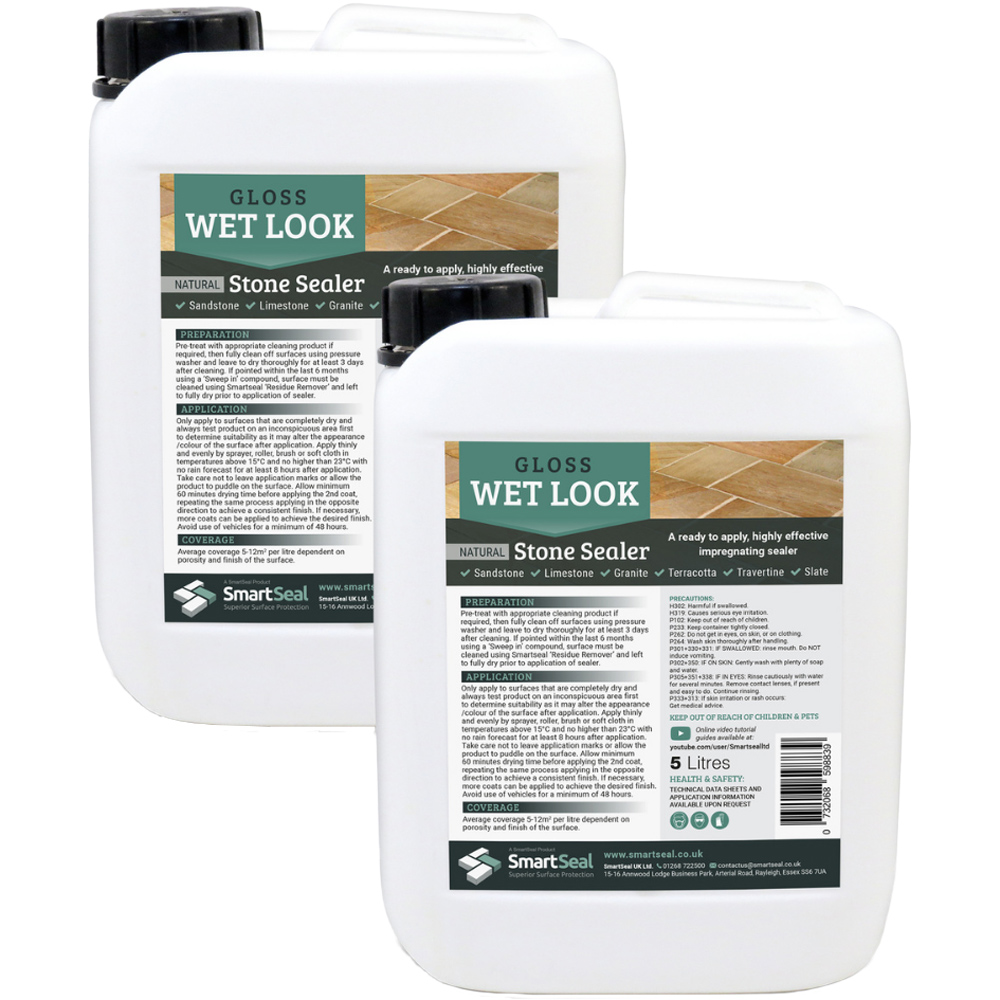 SmartSeal Wet Look Natural Stone Sealer 5L 2 Pack Image 1