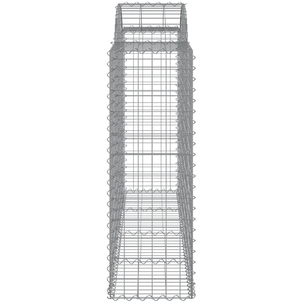 vidaXL Silver Galvanised Iron Arched Gabion Basket 200 x 50 x 120/140cm 9 Pack Image 3