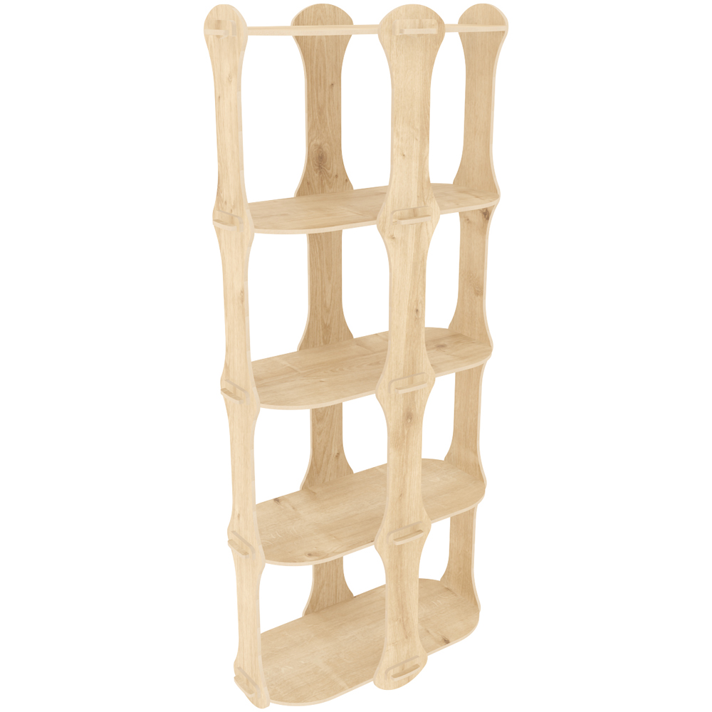 Decorotika Ayzi 5 Shelf Sapphire Oak Bookcase Image 2