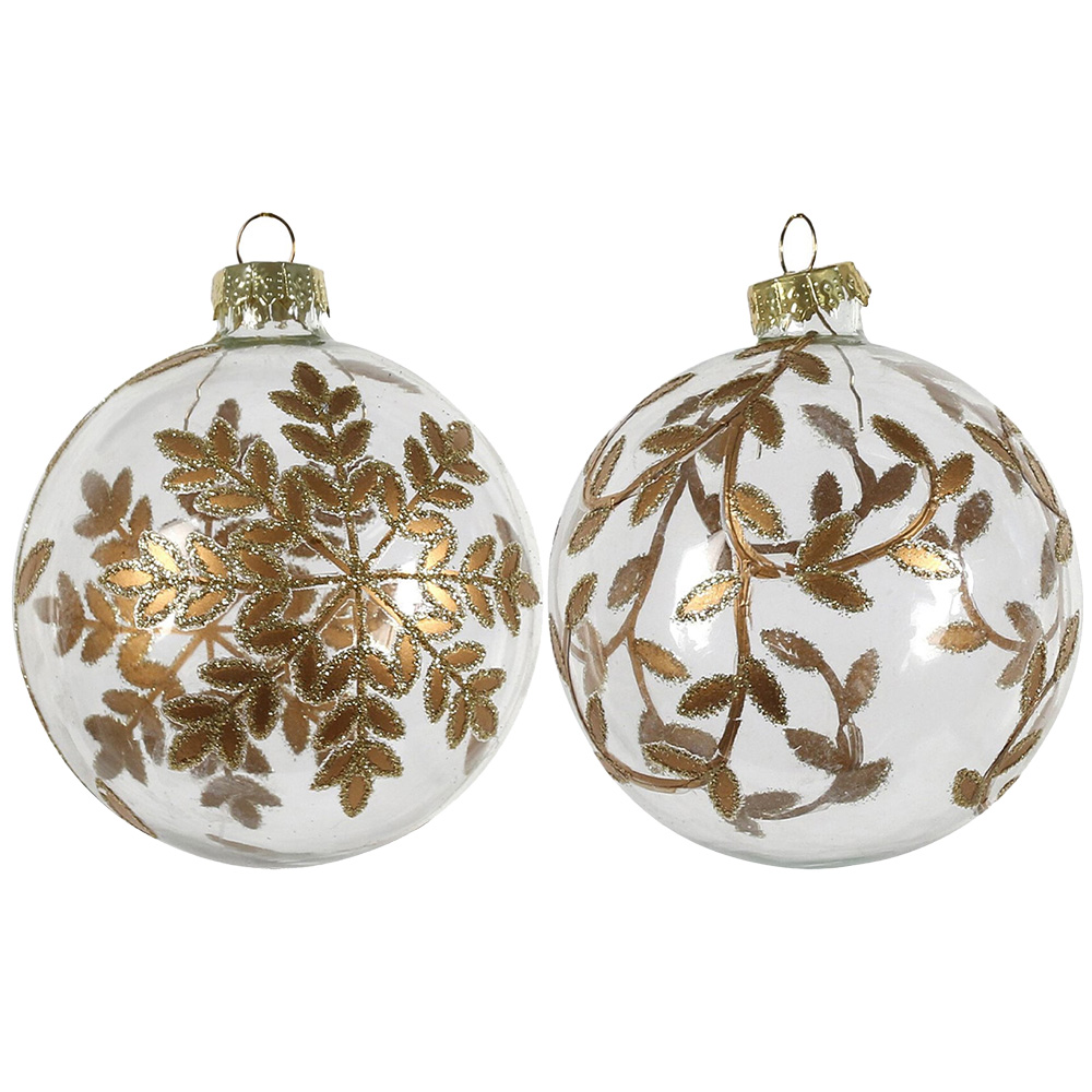 Decadent Bronze Clear Bronze Designed Christmas Bauble Image 1
