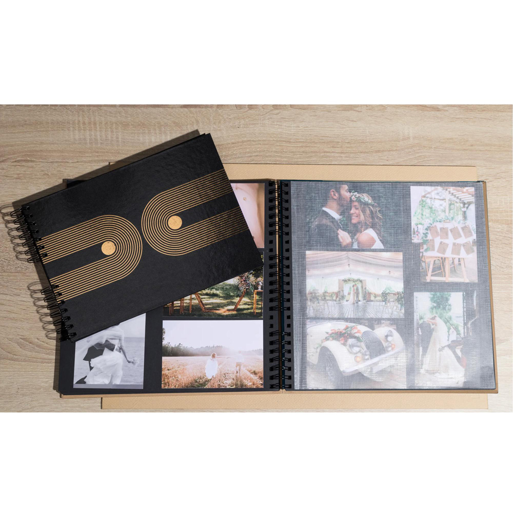 Exacompta Graphik Black Wirebound Photo Album 50 Sheets 150 Photos Image 2