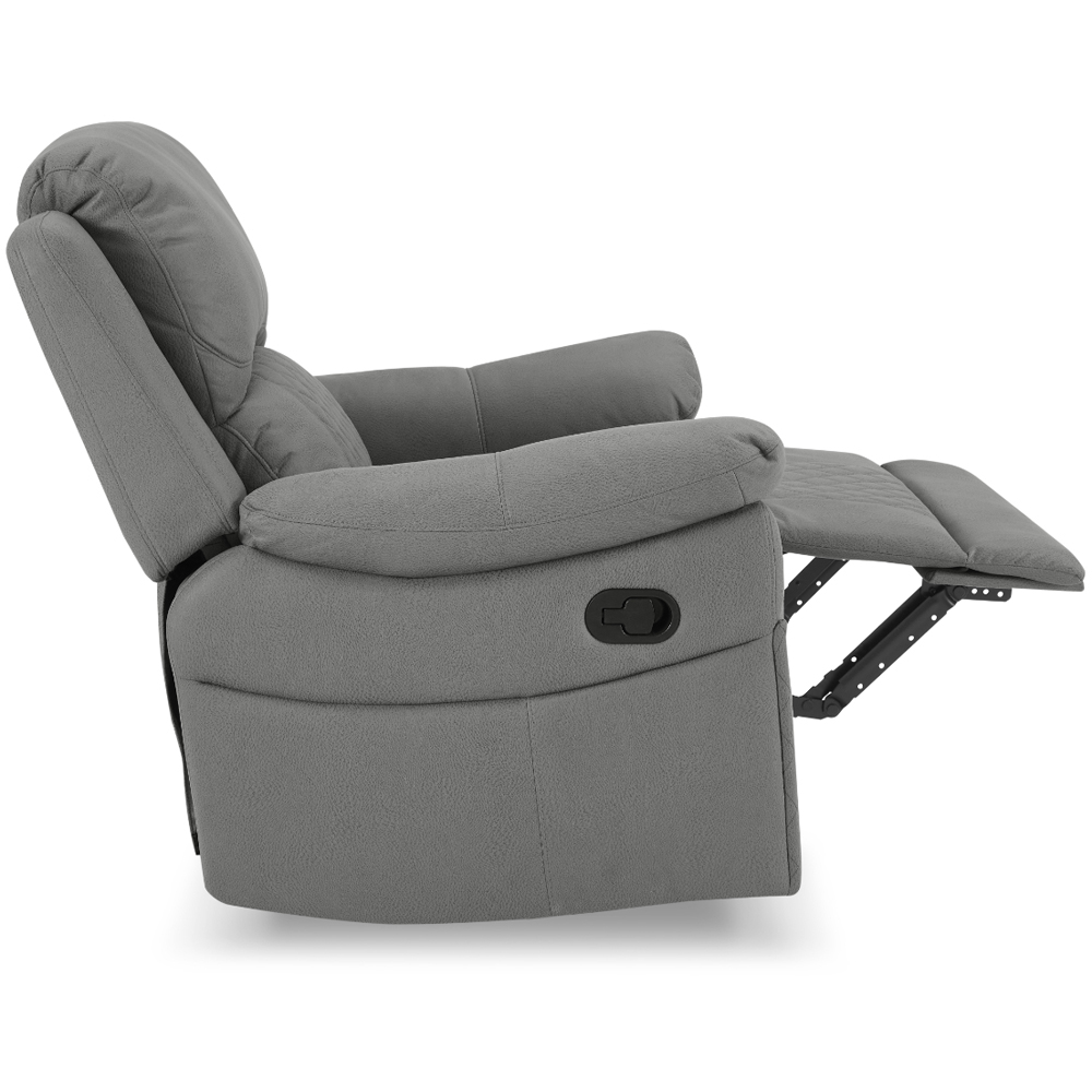 Home Detail Darius Single Seater Grey Air Leather Manual Recliner Sofa Image 5